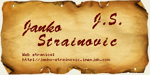 Janko Strainović vizit kartica